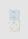 Bipack di body multicolor in puro cotone organico con stampa per neonato_2