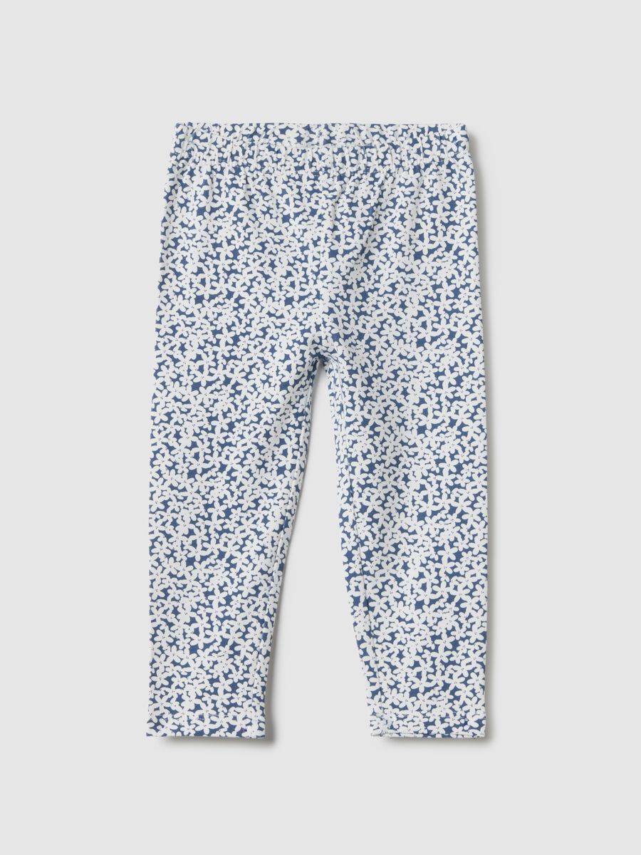 Multicolour stretch cotton leggings for girls, slim fit_0