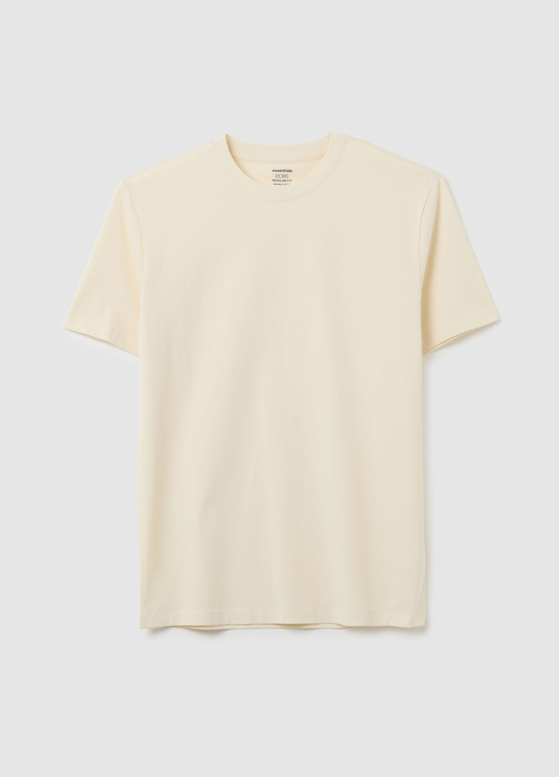T-shirt in puro cotone beige regular fit