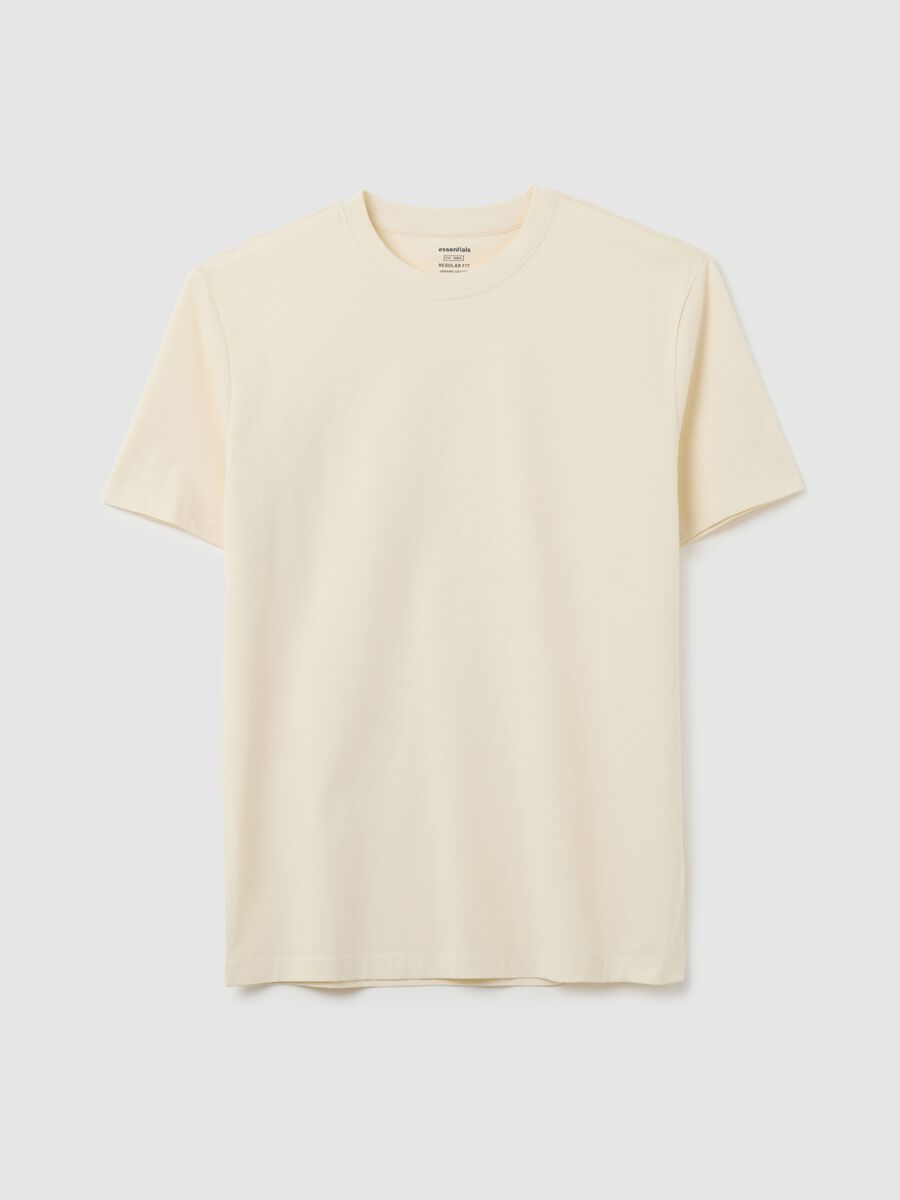 T-shirt in puro cotone beige regular fit_0