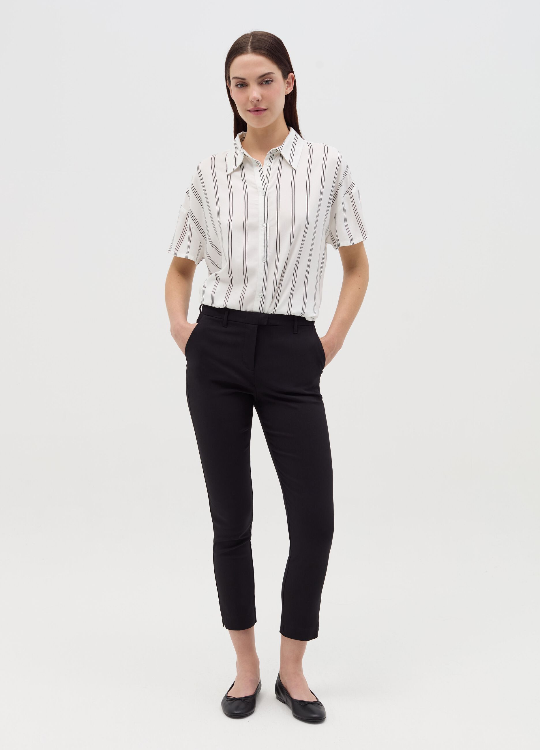 Slim-fit ankle-length chinos