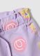 Girls' Regular Fit Purple Pure Cotton Shorts with Prints_2