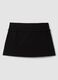 Black stretch viscose mini skirt with belt_6