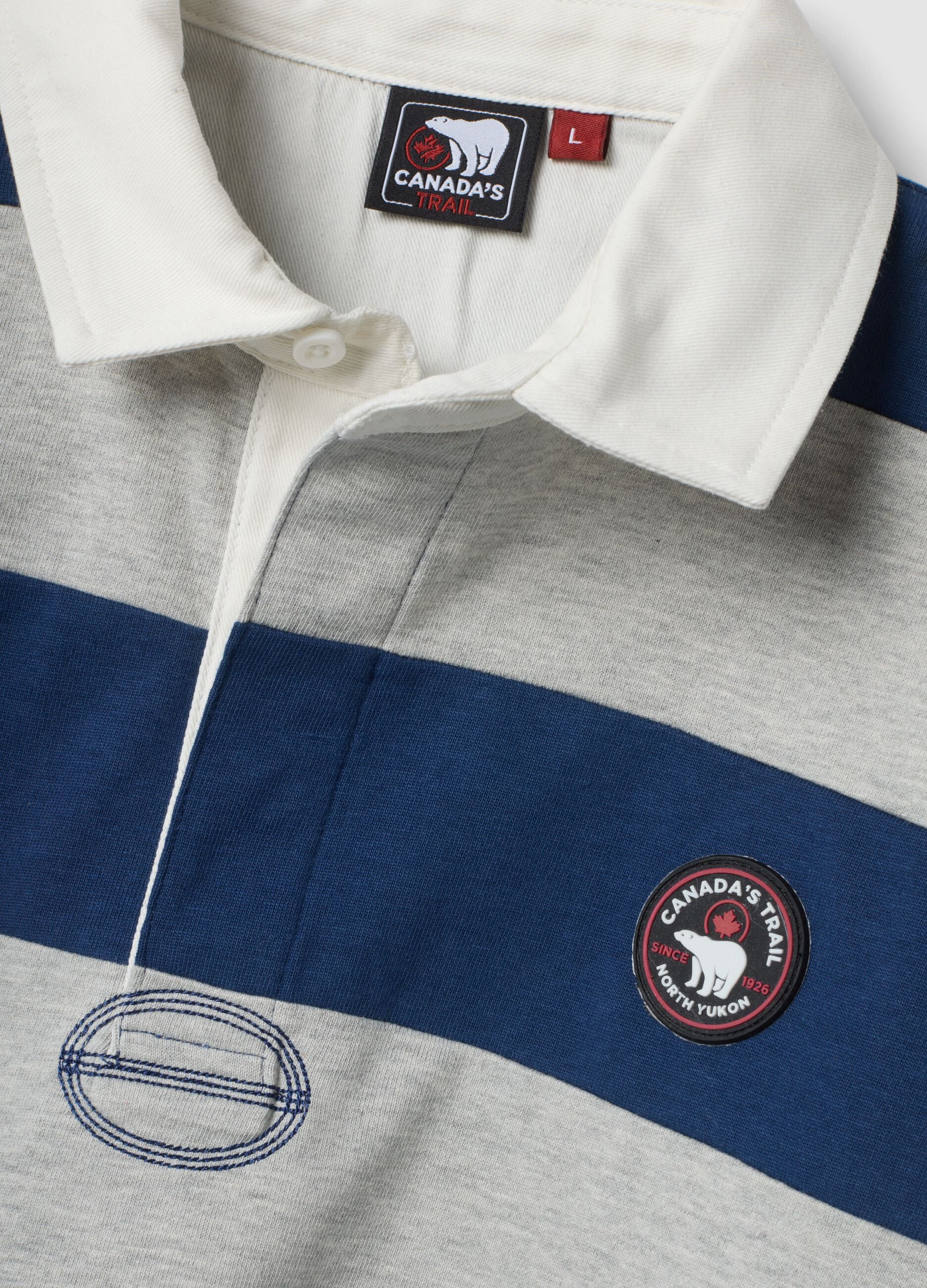 Multicolour striped rugby polo