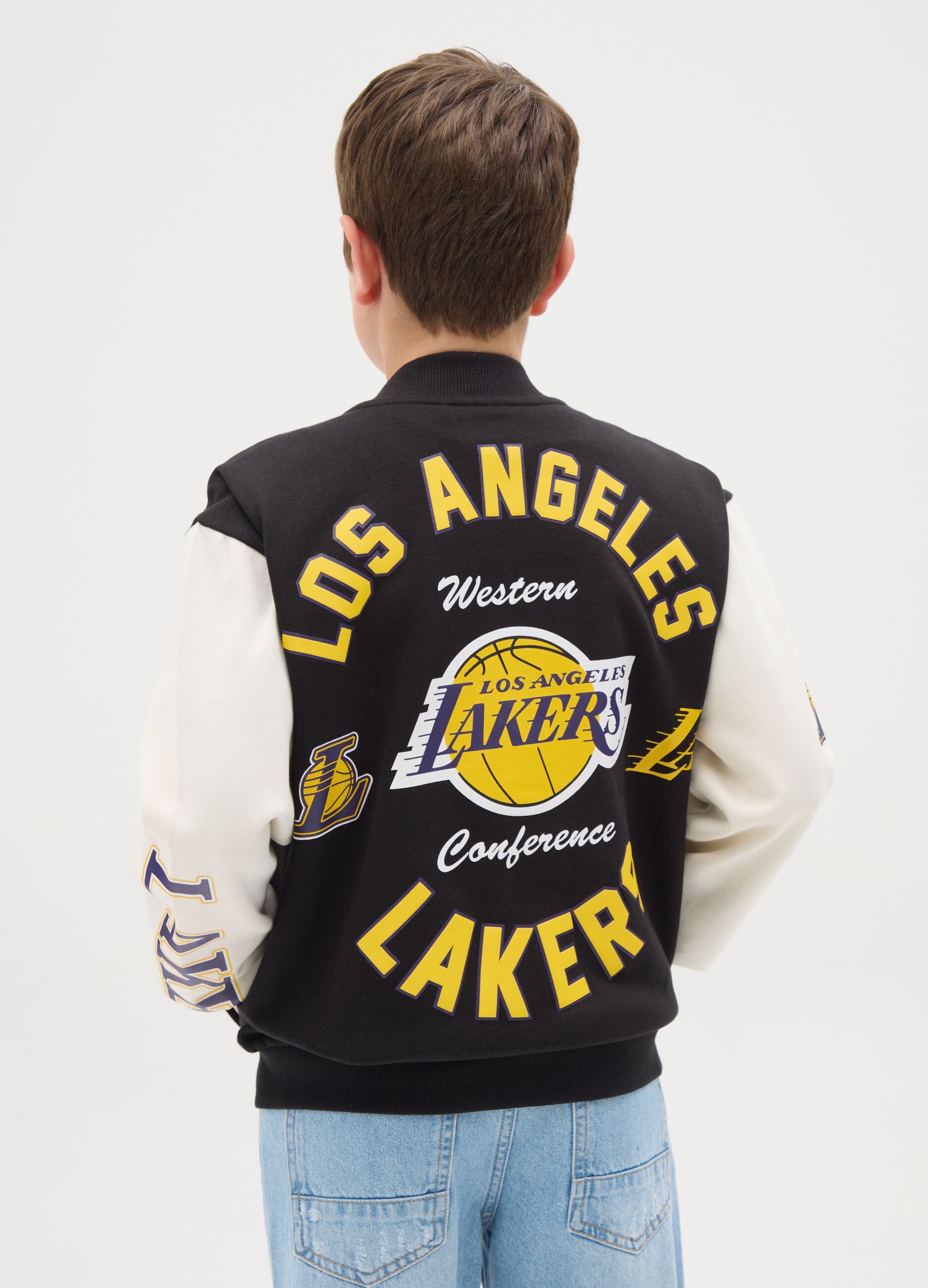 Bomber varsity patch e stampa NBA Los Angeles Lakers