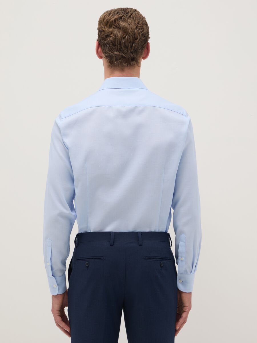 Light blue shirt with French collar in pure cotton slim fit_2
