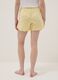 Shorts pigiama giallo in puro cotone con stampe limoni e coulisse rosa_2