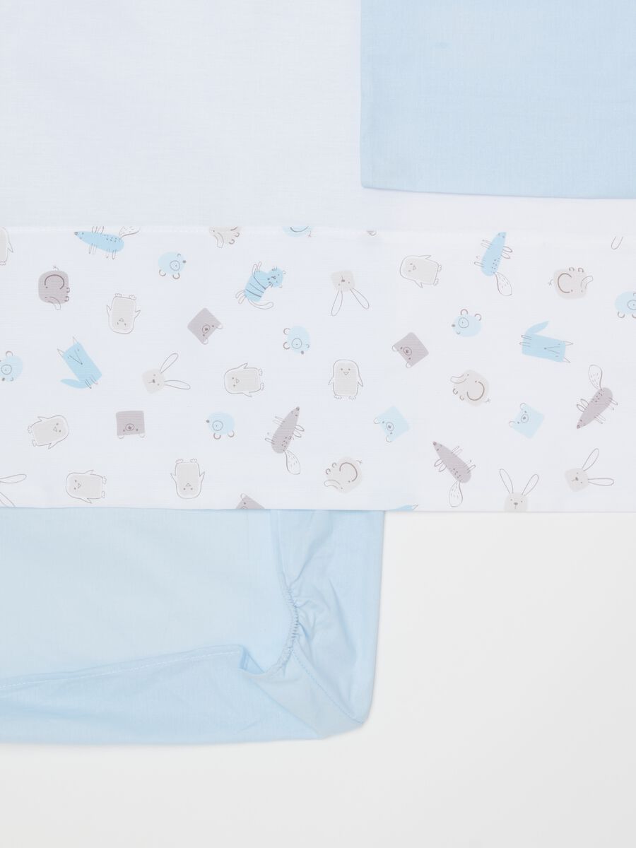 Three-piece cotton crib set with animals print_1