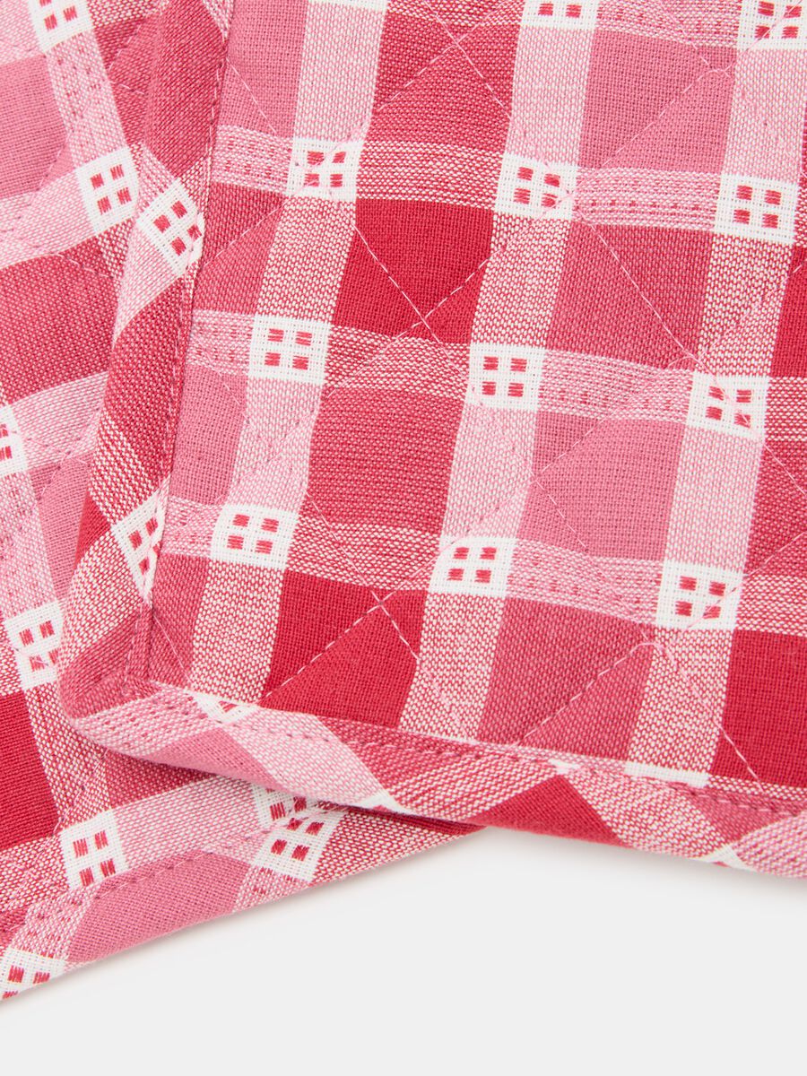 Set 2 presine da cucina in cotone a quadri_1