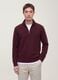 Maglia rossa Half zip in misto cotone e lana_0