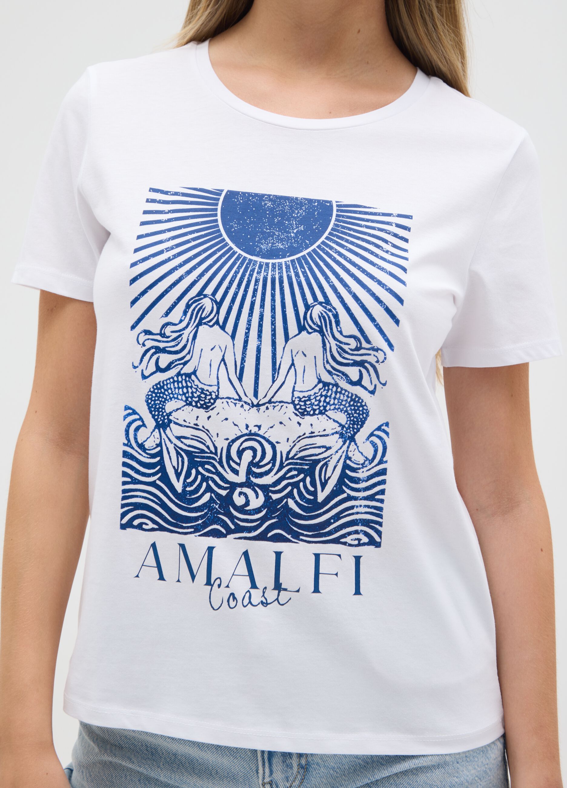 Regular fit multicolour pure cotton women's T-shirt