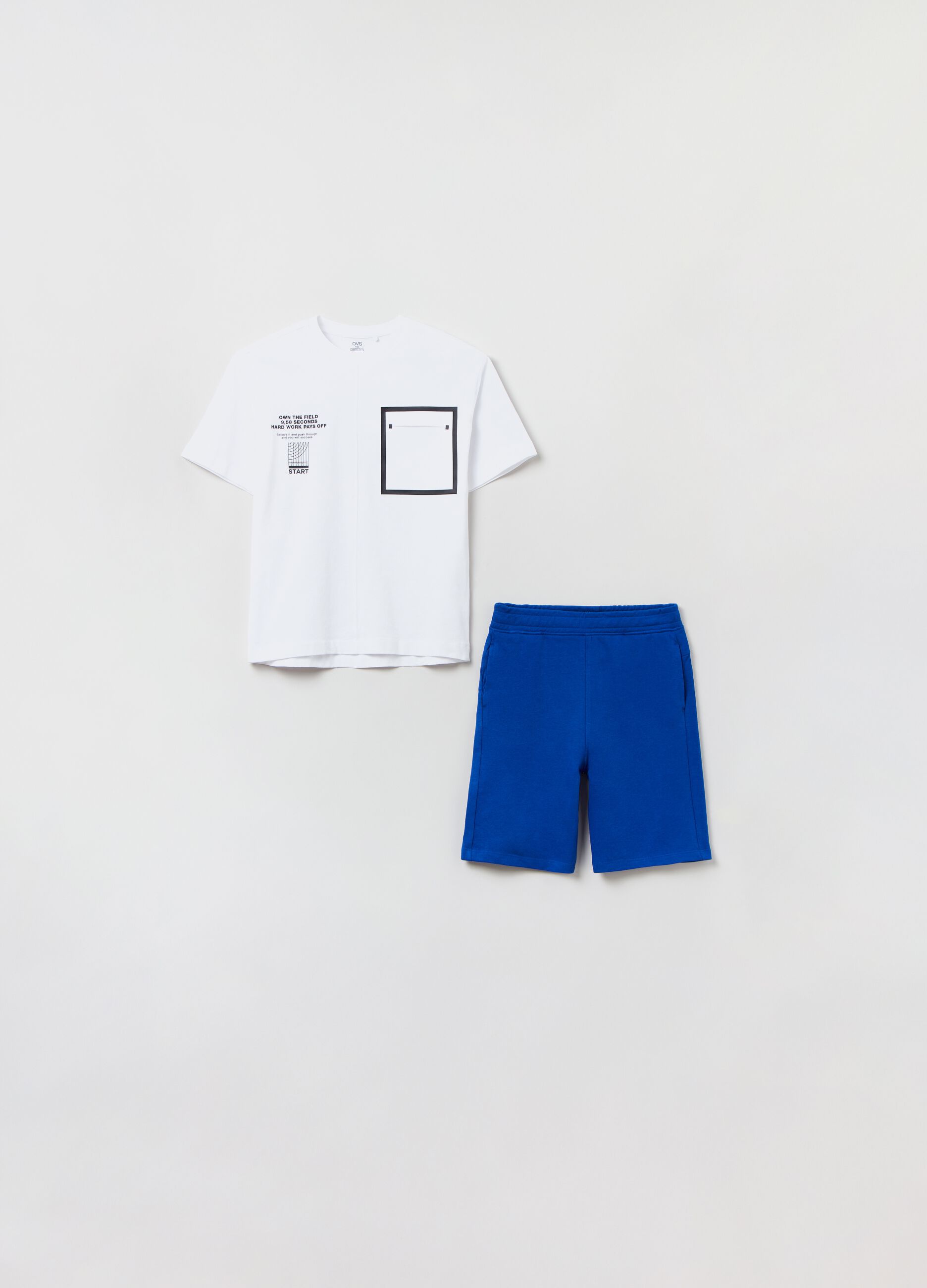Jogging set in cotone con stampa lettering_0