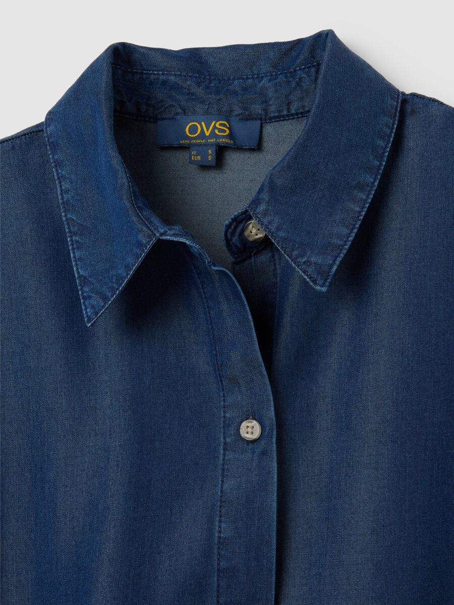 Women's blue lyocell shirt dress_5