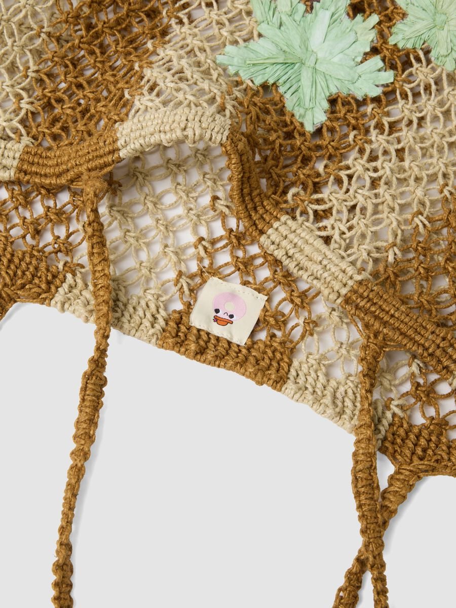Multicolour woven mesh jute-blend beach bag_2