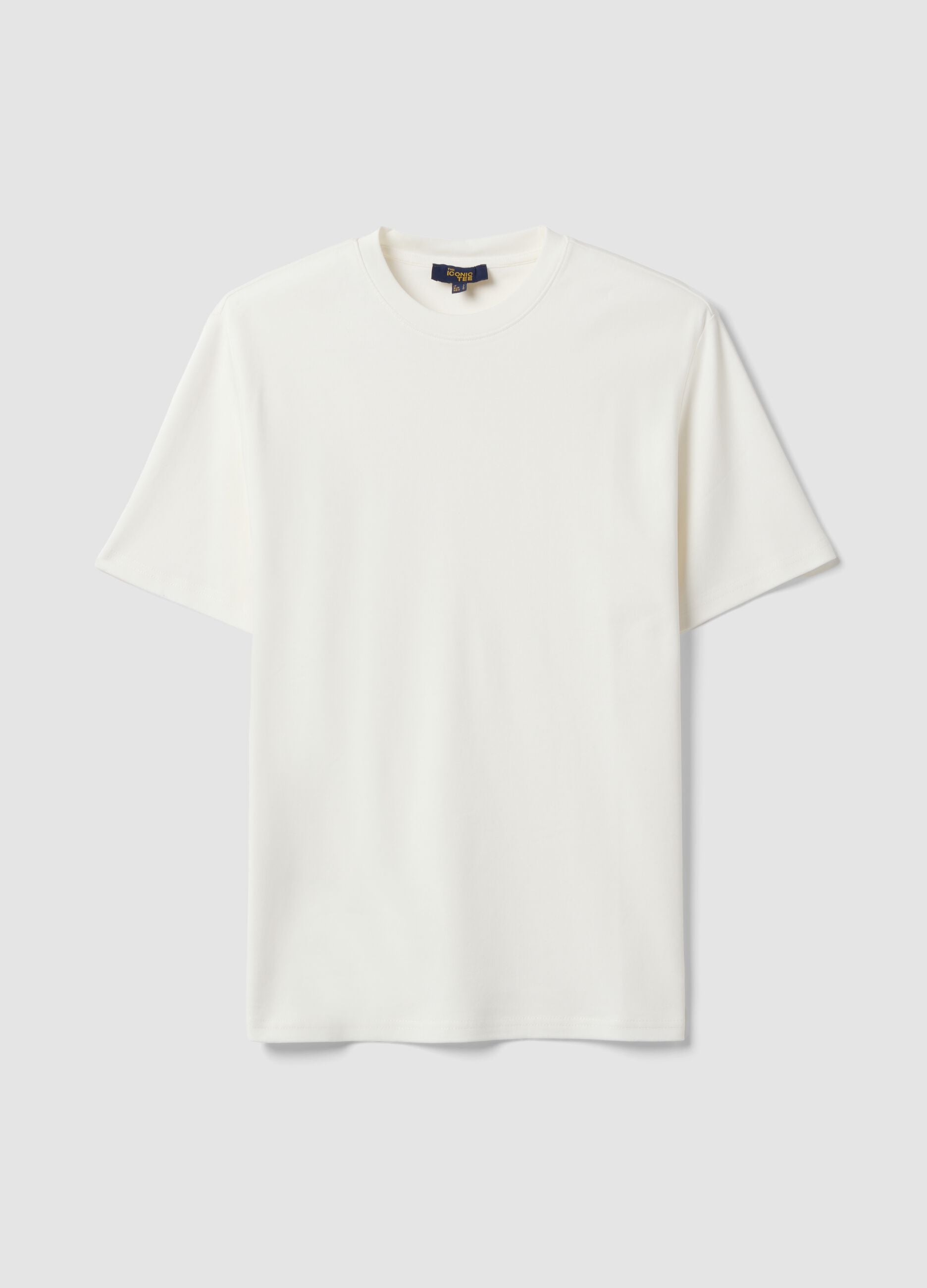 White pure cotton relaxed-fit short-sleeve T-shirt
