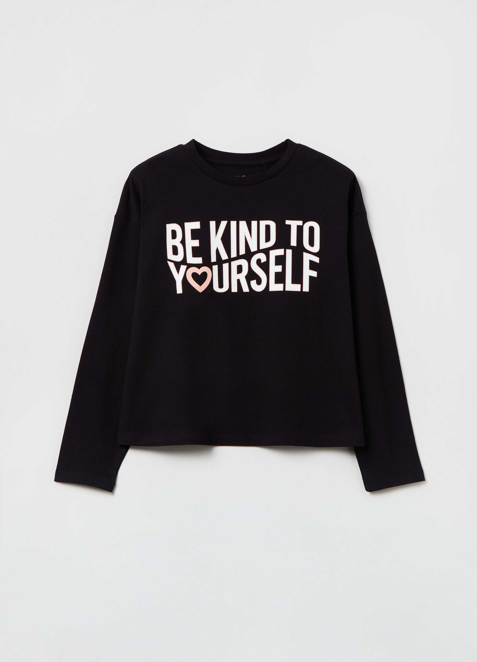 T-shirt a maniche lunghe stampa lettering