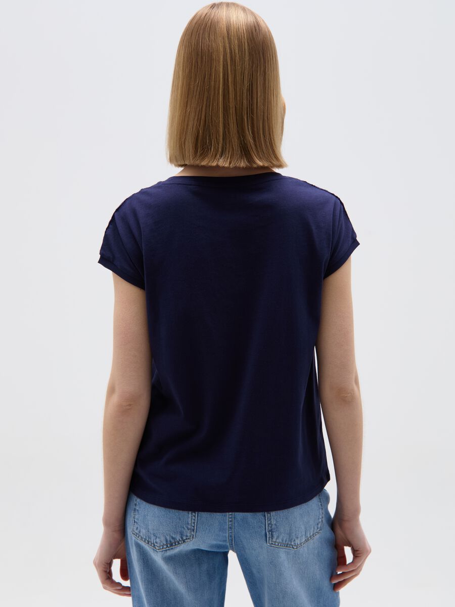 Cotton T-shirt with broderie anglaise_2