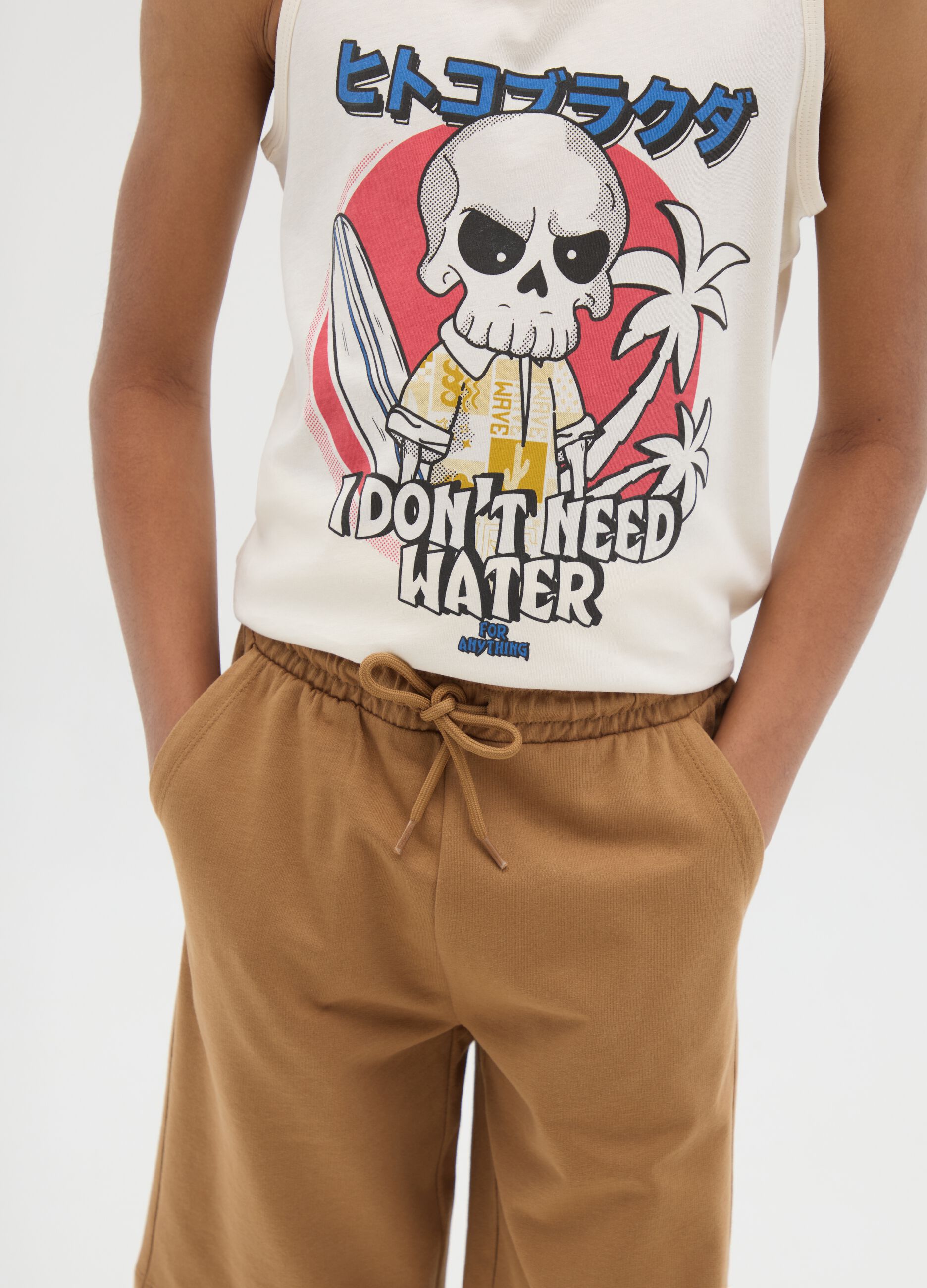 Boys' Set in Pure White Cotton Regular Fit