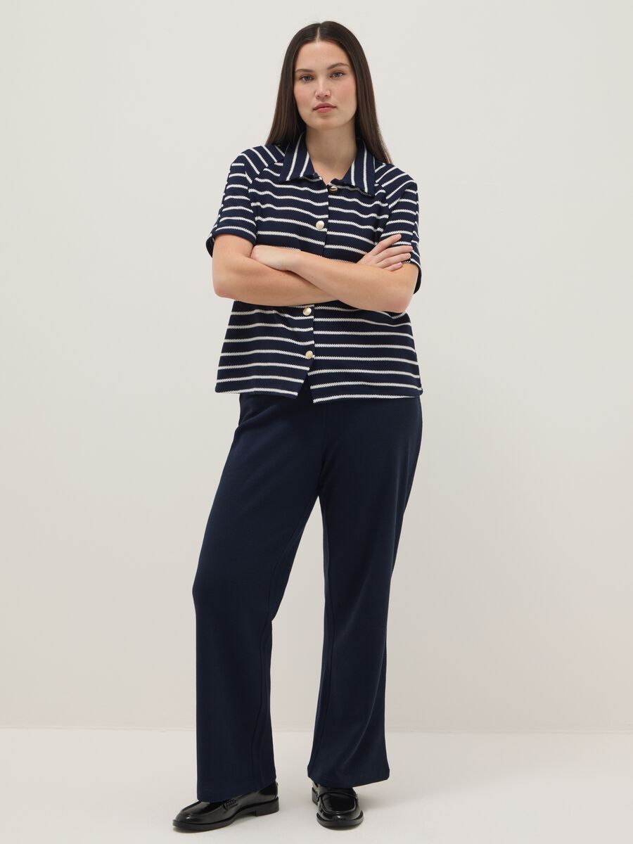 Polo in misto cotone a righe multicolor regular fit_1