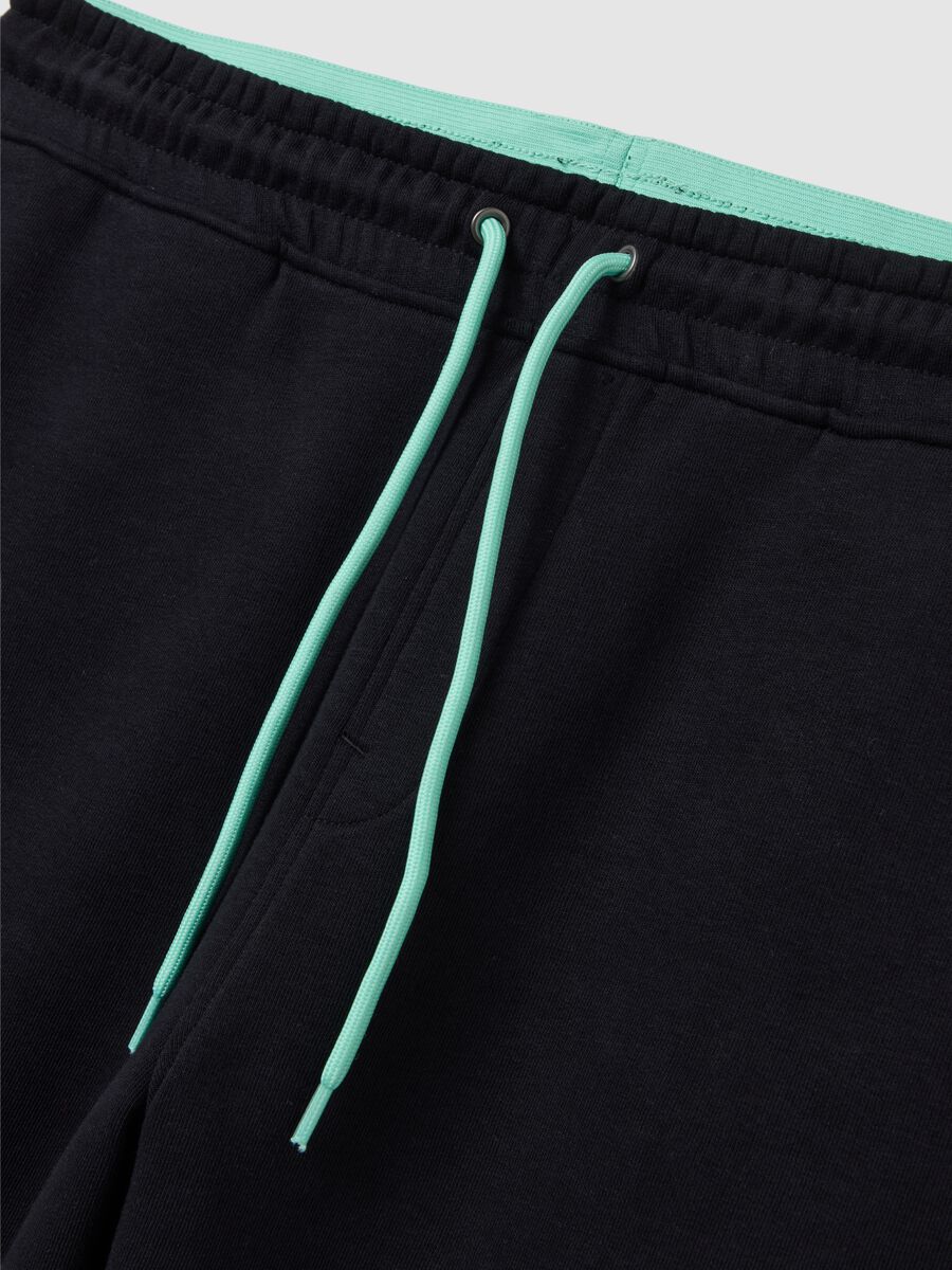 Shorts da uomo in misto cotone nero regular fit_1