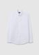 White Cotton Blend Slim Fit Easy Iron Shirt_0