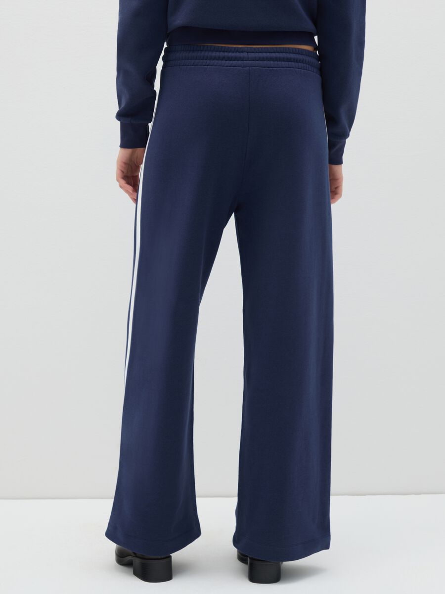 Multicolour Cotton Blend Wide Leg Trousers_3