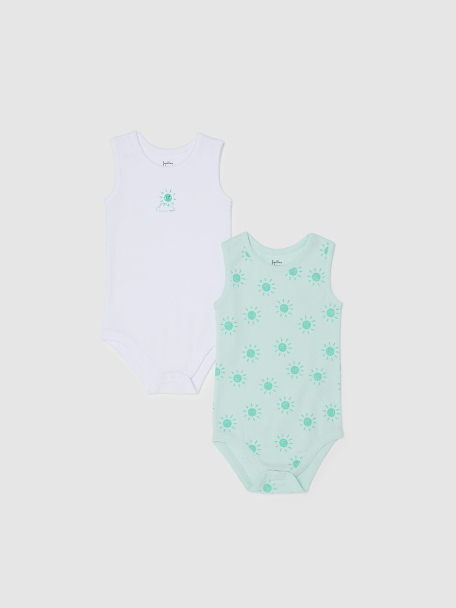 Multicolour baby bodysuit in pure cotton with print_0