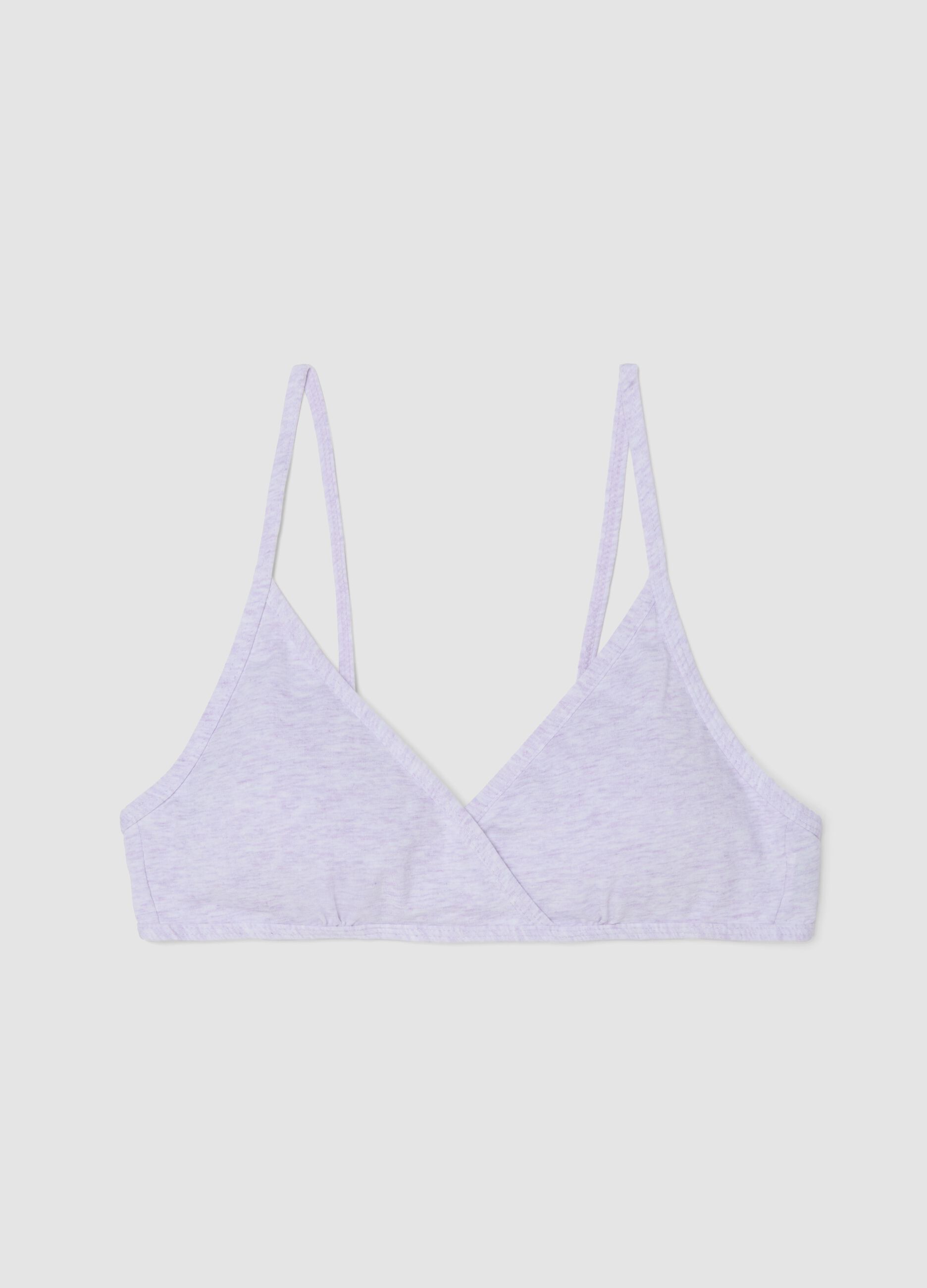 Girls&rsquo; purple stretch cotton triangle bra