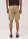 Beige stretch cotton cargo bermuda shorts_2