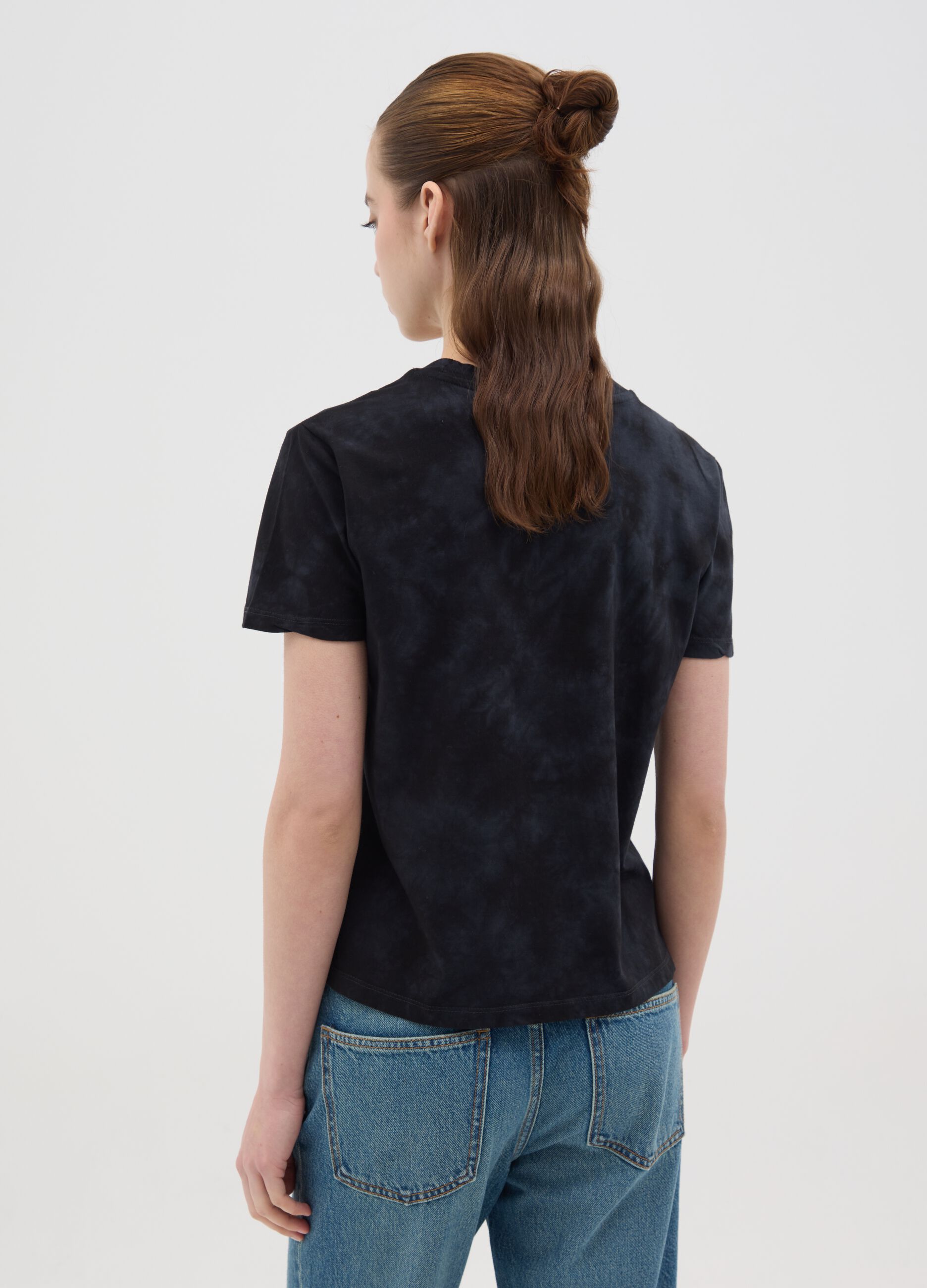 Black boxy-fit T-shirt with Nirvana print