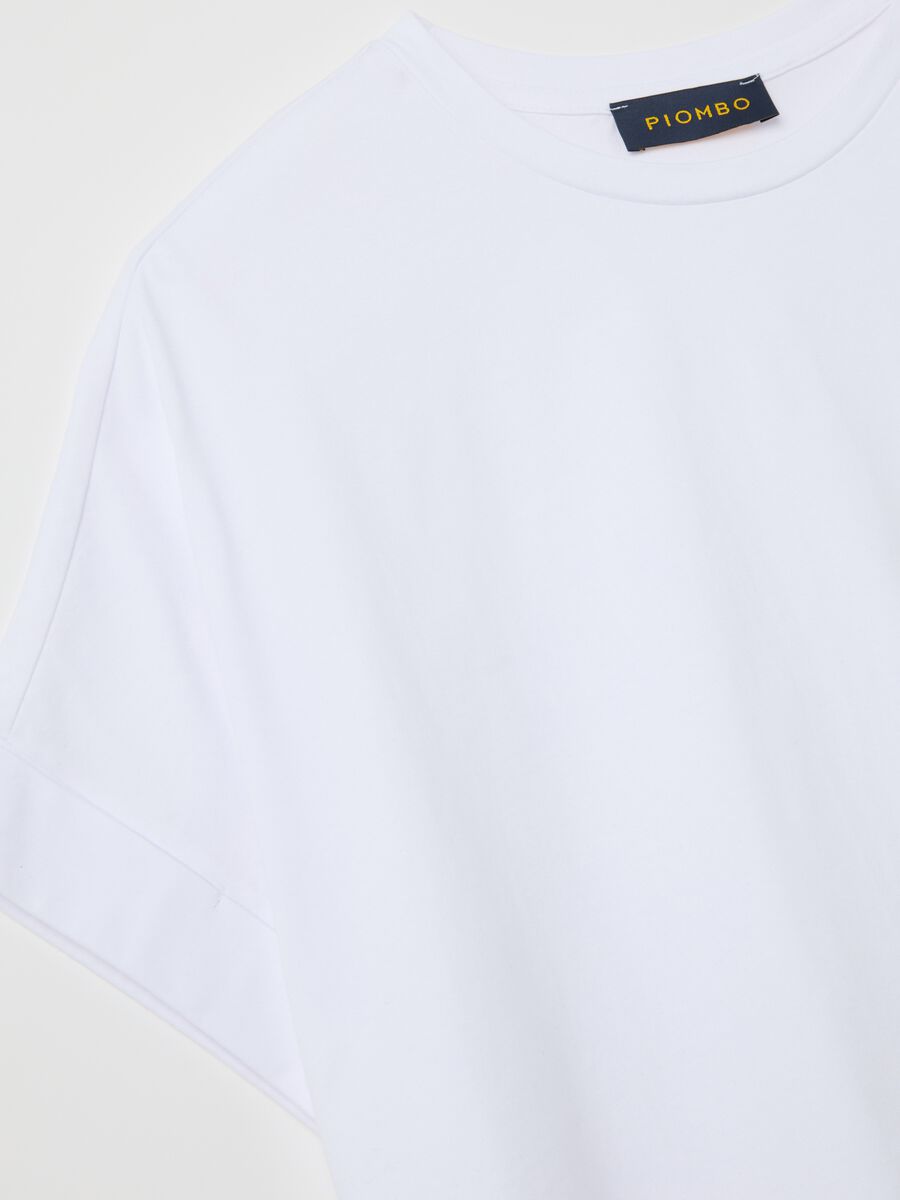 White Cotton T-shirt Piombo_1