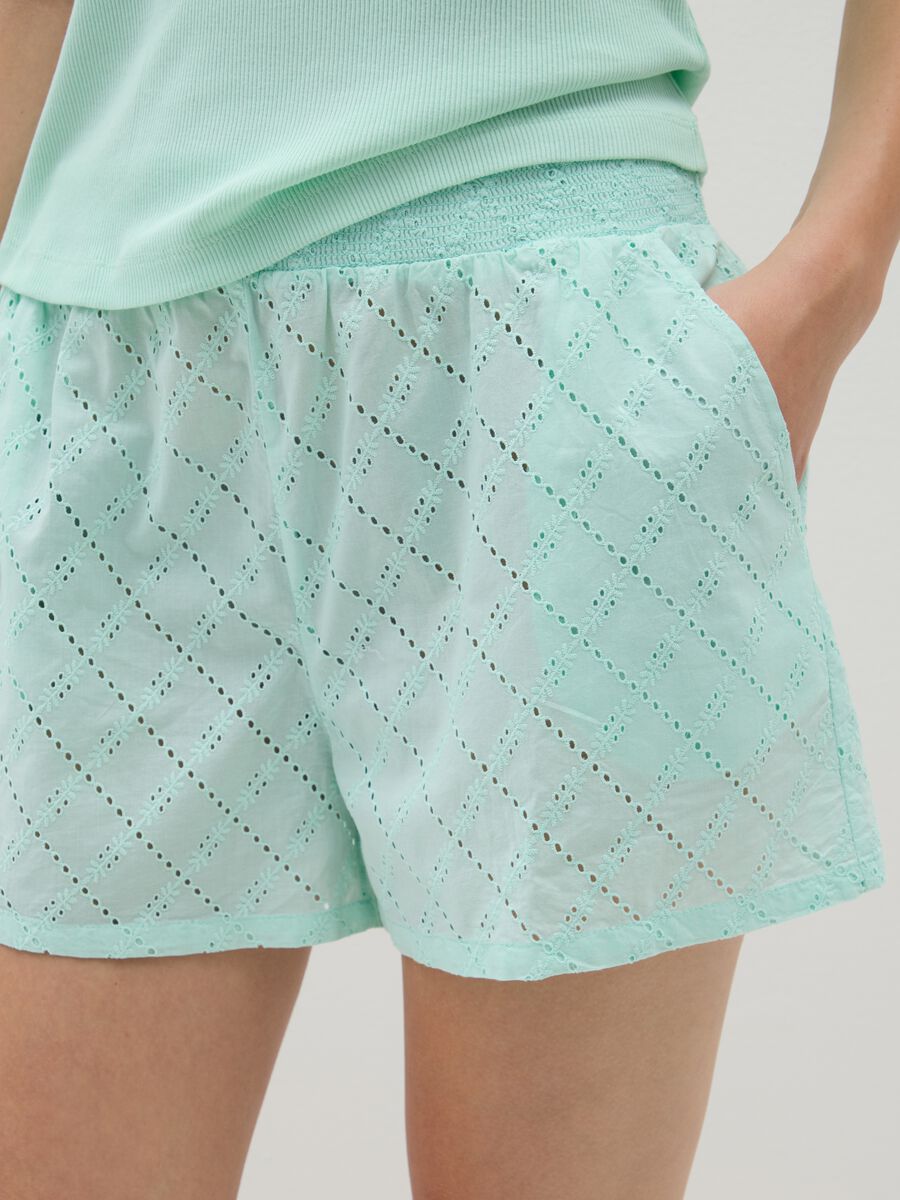 Set pigiama da donna in puro cotone verde_2