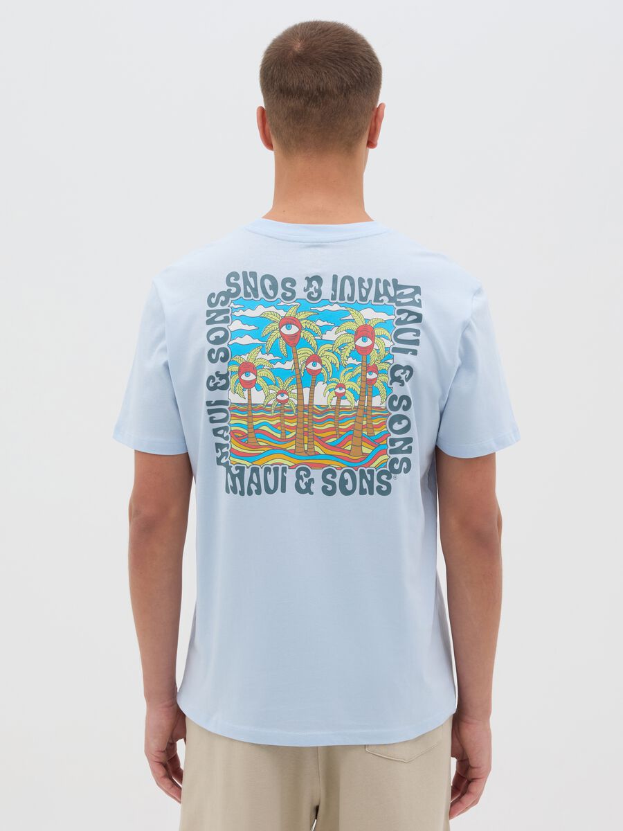 Men's pure cotton blue T-shirt regular fit with print_2