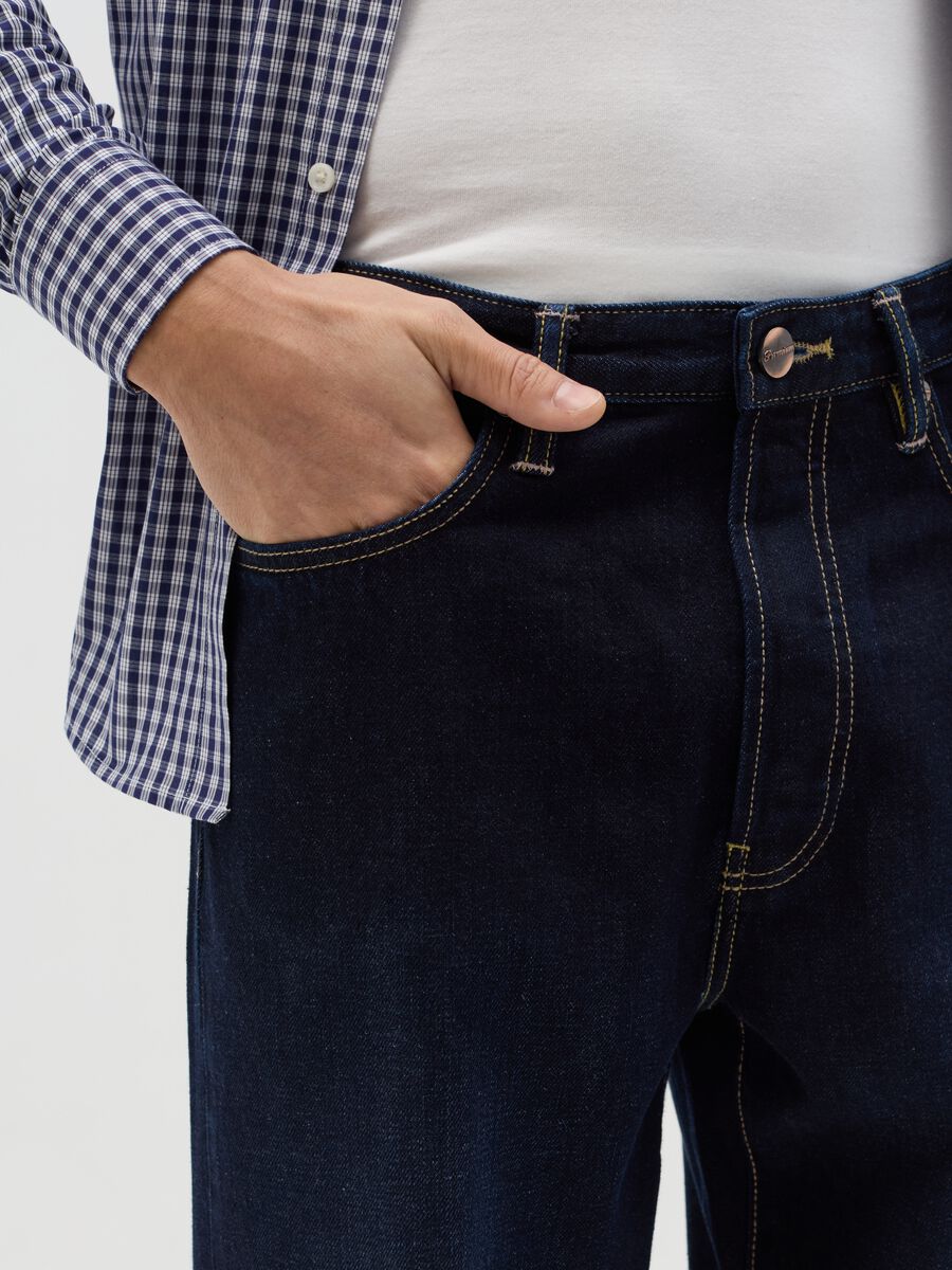 Regular blue tapered-fit jeans_2