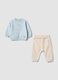 Blue and beige organic cotton baby set_0