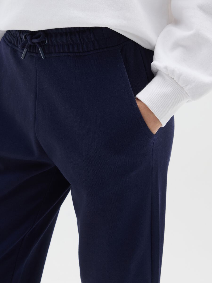 Pantaloni da ragazza in puro cotone blu regular fit_2
