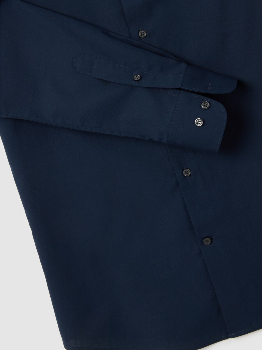 Men's Pure Cotton Blue Slim Fit Shirt_1