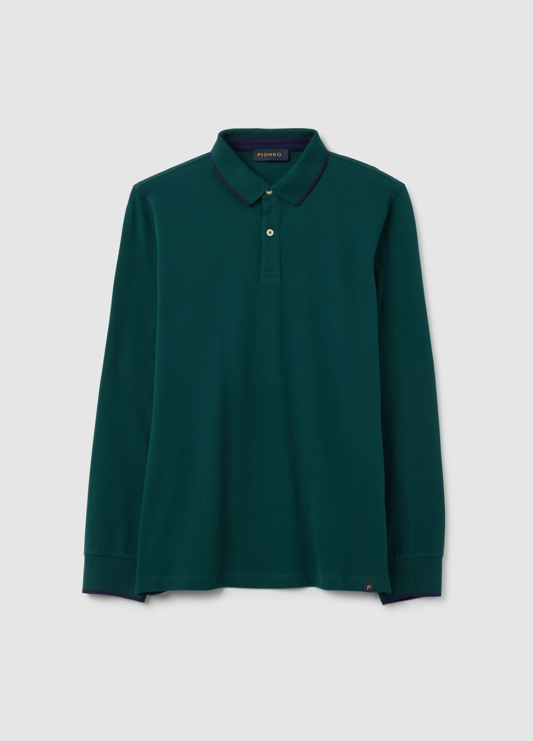 Green pure cotton polo regular fit