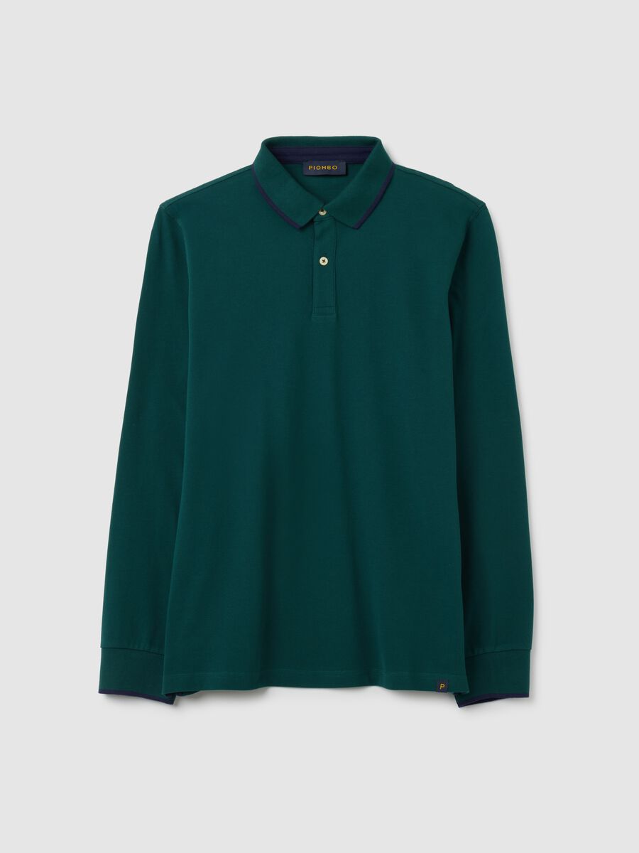 Polo in puro cotone verde regular fit_4