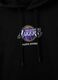 Felpa in misto cotone nero con logo Los Angeles Lakers_1