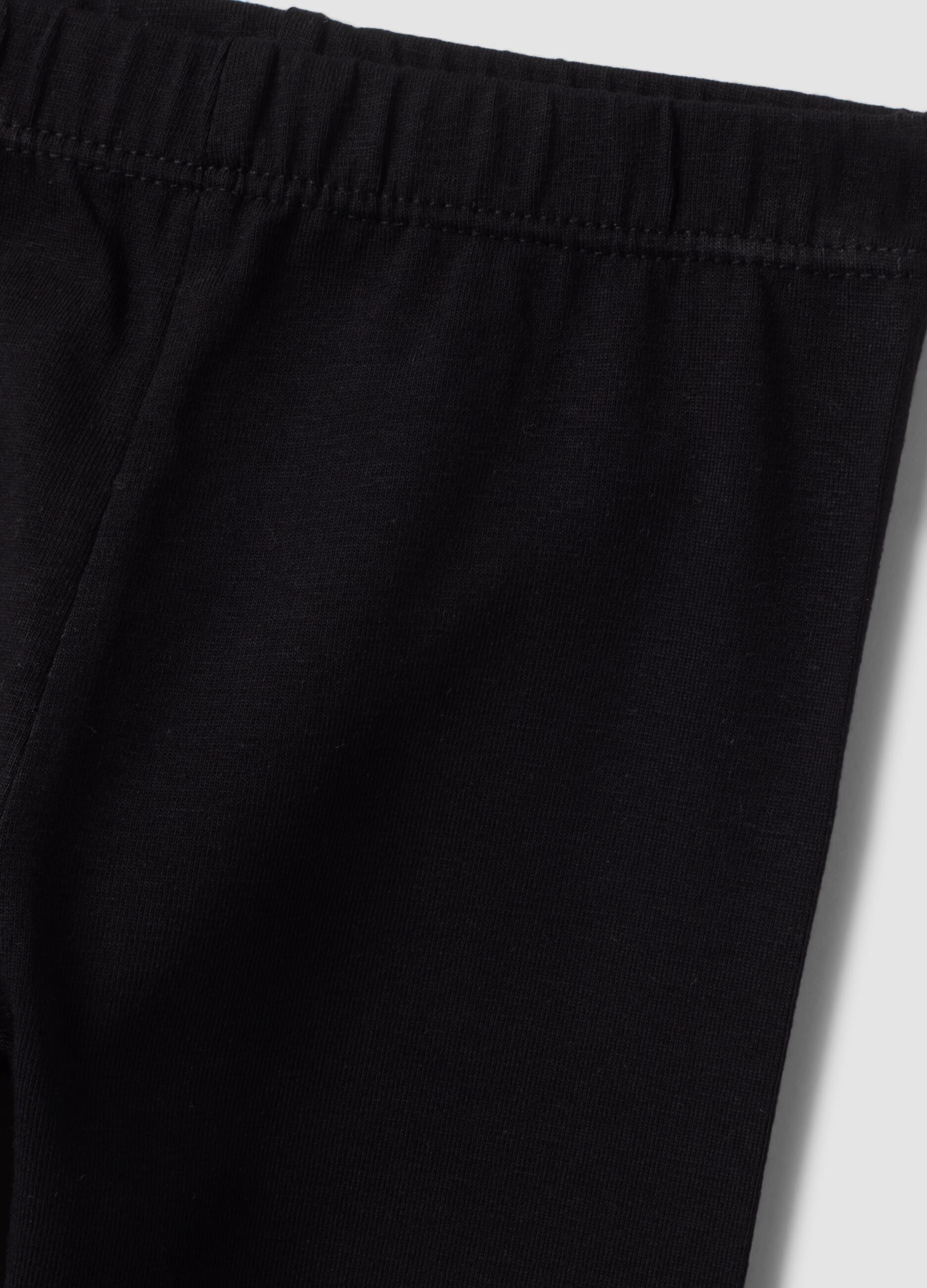 Leggings neri in cotone organico elasticizzato slim fit per bimba