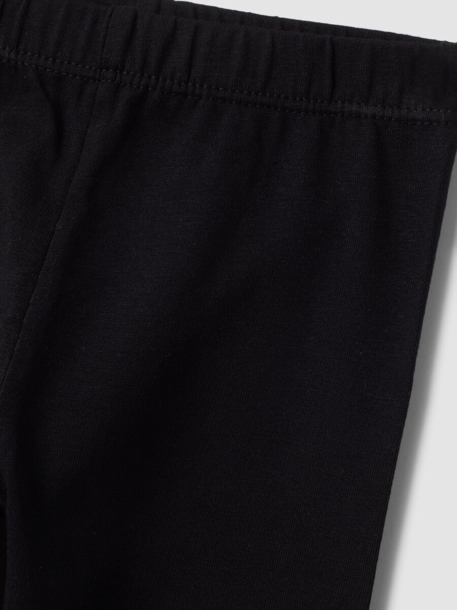 Leggings neri in cotone organico elasticizzato slim fit per bimba_2