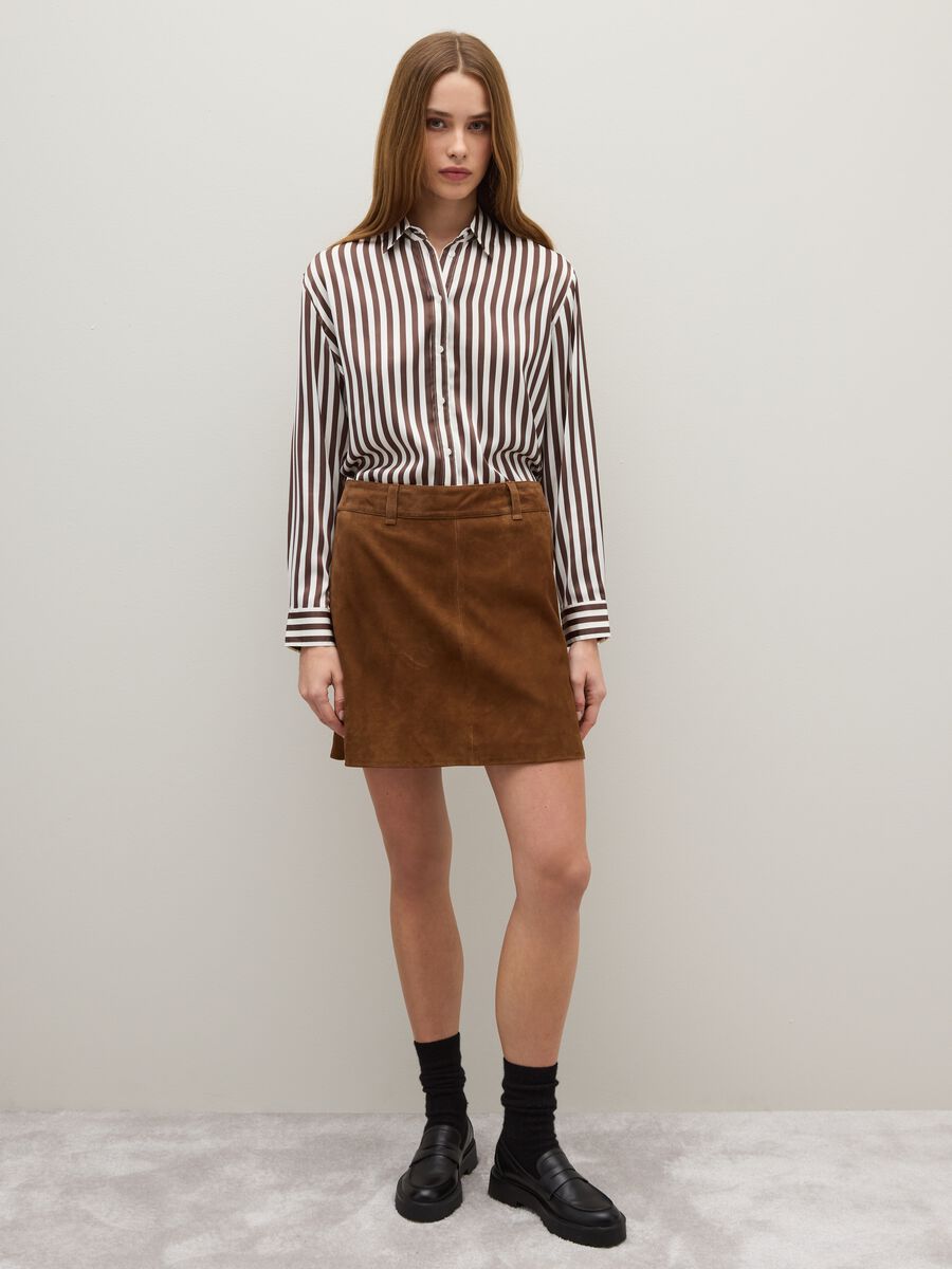 Camicia a righe bianche e marroni regular fit_2