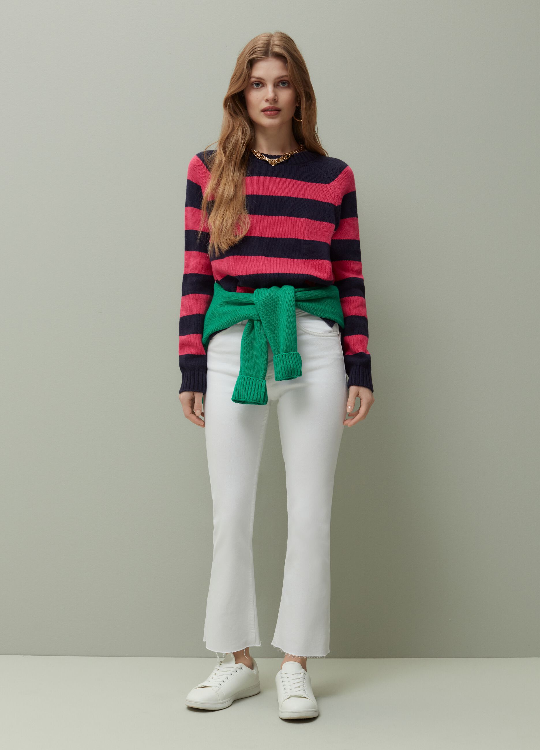 Ovs Jeans flare cropped con orlo a vivo