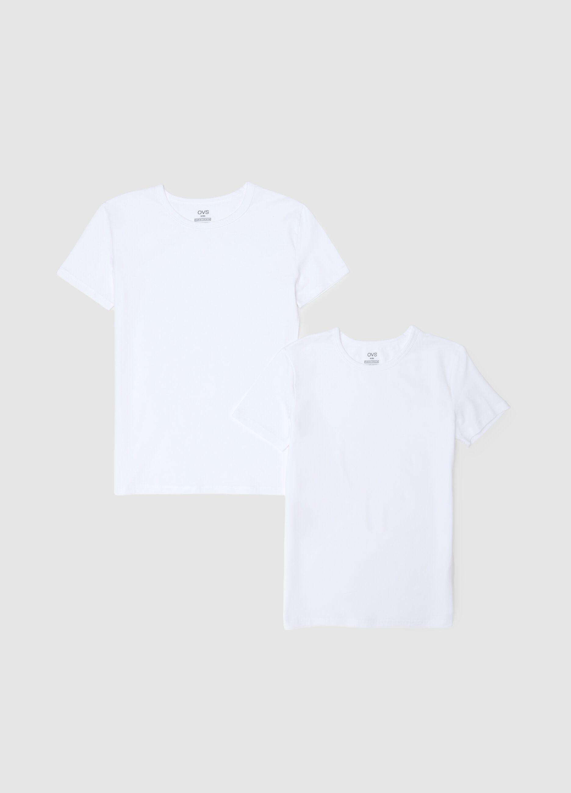 Children's white stretch cotton t-shirt twin pack, regular fit