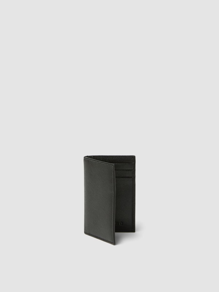 Black genuine leather wallet_0