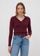 Maglia rossa in misto viscosa con colletto polo regular fit_2