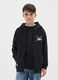 Black regular fit cotton blend kids' sweatshirt with print_0