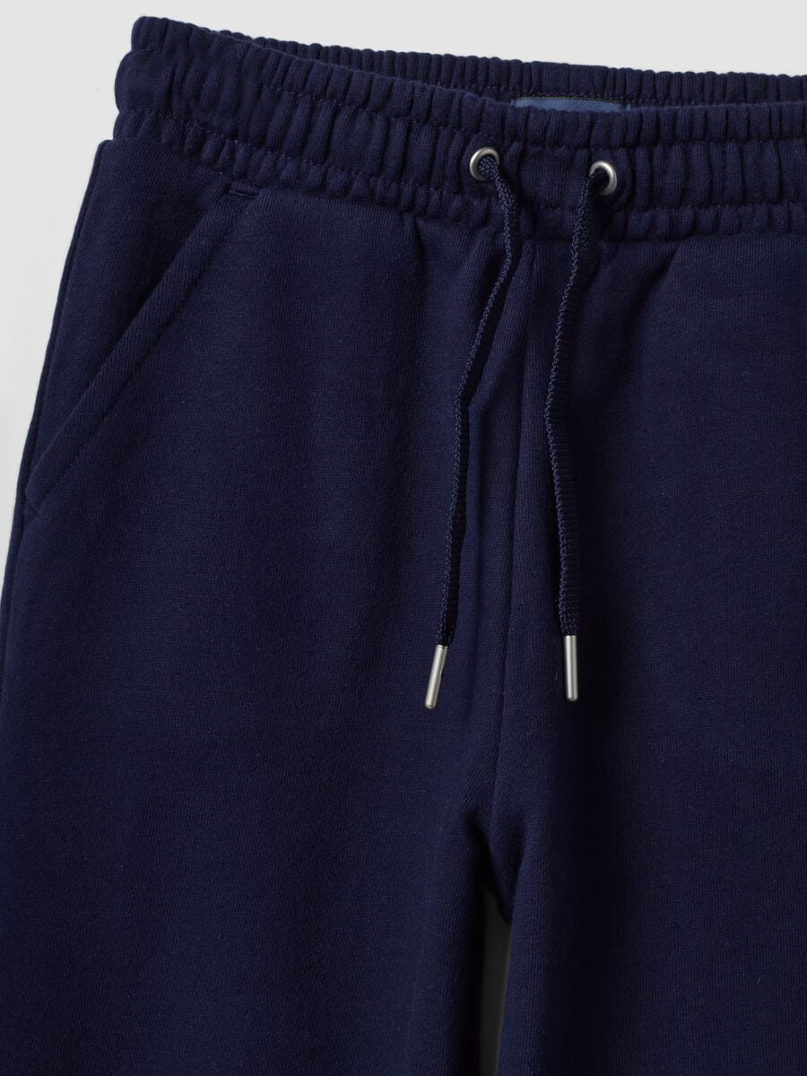 Pantaloni jogger blu in cotone organico_2