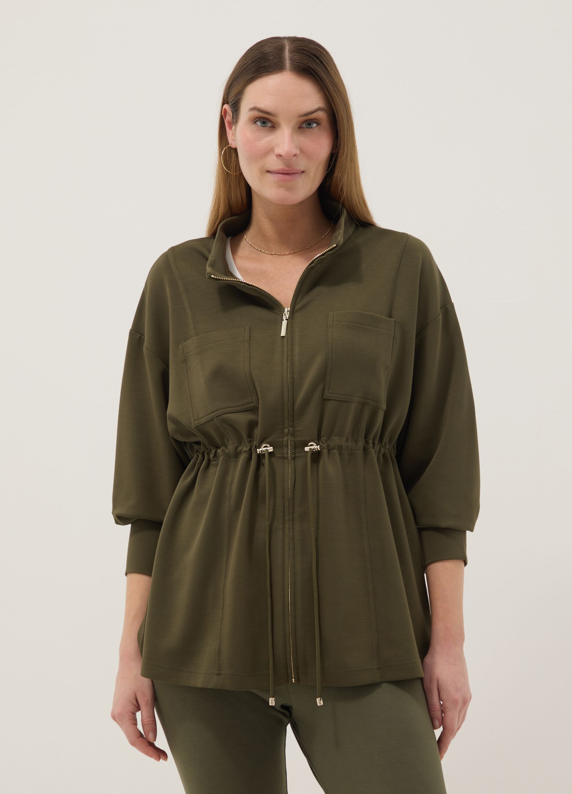 Green relaxed fit maternity sweatshirt in stretch modal blend